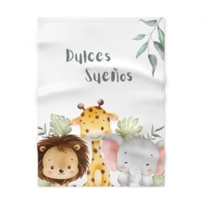 Manta de Felpa Suave para Bebé - Animalitos del Bosque